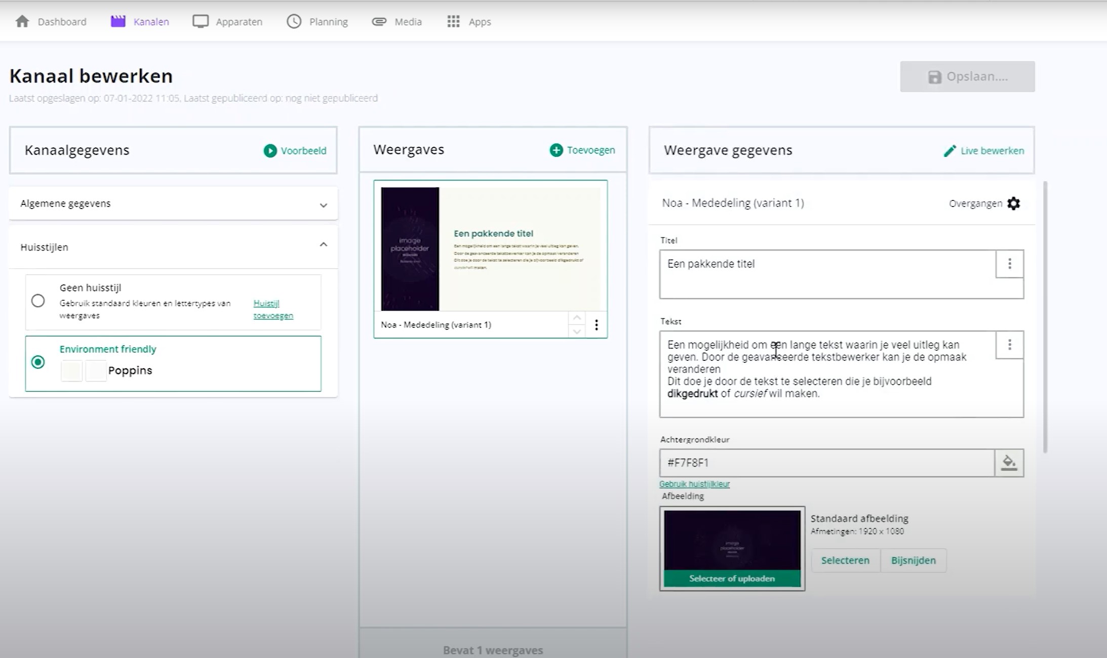 Kijk mee hoe je een huisstijl gebruik.